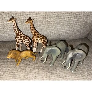 Safari Ltd Elephant Giraffe Lion Replacement Animal Toy‎ Figure 1996 Lot Of 5